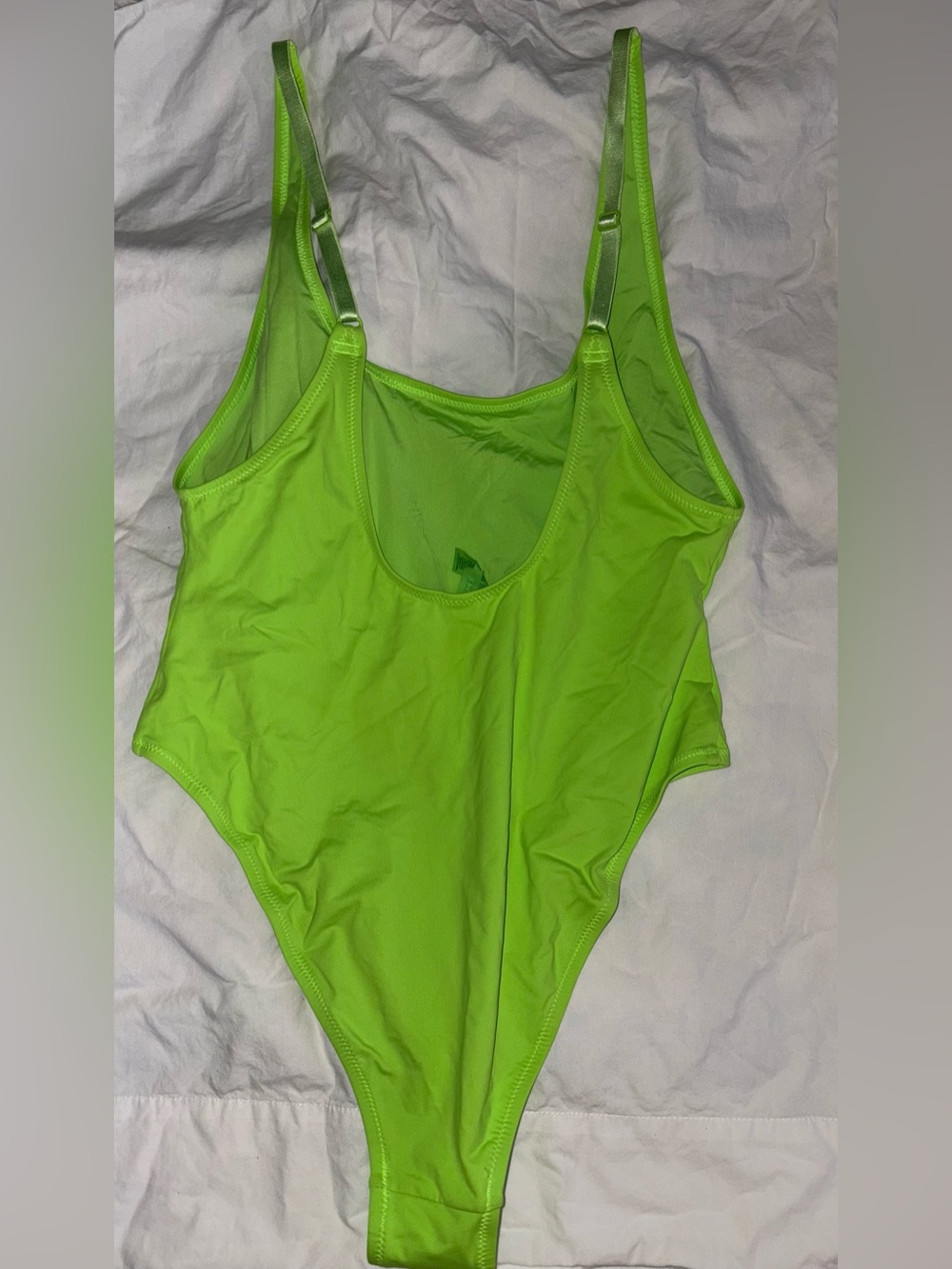 SKIMS Neon Green Women’s Scoop Neck One-Piece Swimsuit XL - Picture 7 of 8